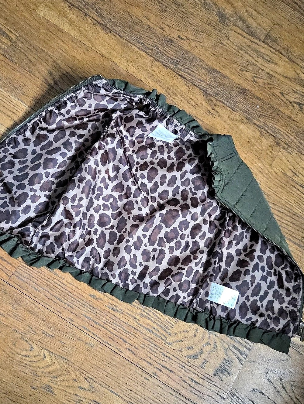 Copper Key Olive Quilted Ruffle Vest - Picture 5 of 5